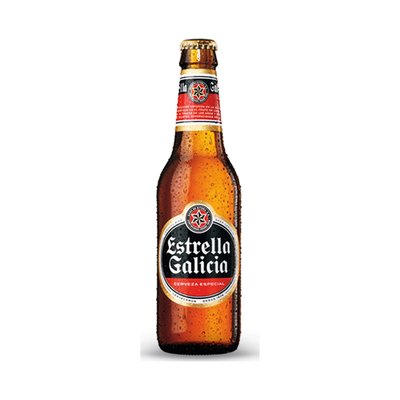 Botella de cerveza Estrella Galicia