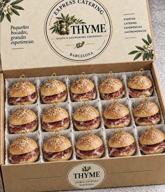 Caja de mini bocadillos de jamón ibérico de THYME