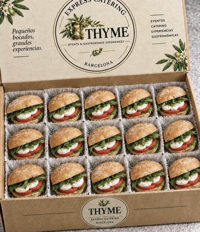 Caja de mini bocadillos vegetales de THYME